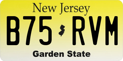 NJ license plate B75RVM