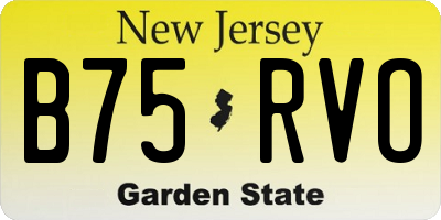 NJ license plate B75RVO
