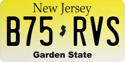 NJ license plate B75RVS