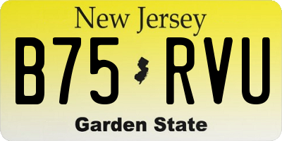 NJ license plate B75RVU