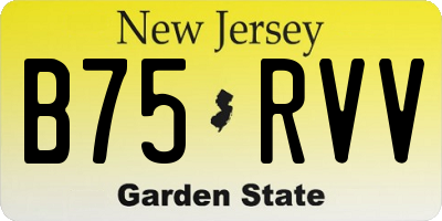 NJ license plate B75RVV