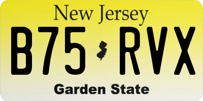NJ license plate B75RVX