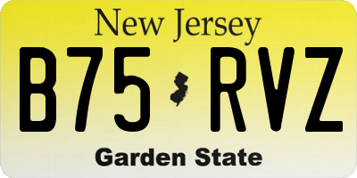 NJ license plate B75RVZ