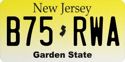 NJ license plate B75RWA