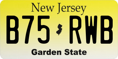 NJ license plate B75RWB