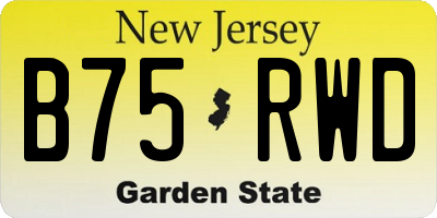 NJ license plate B75RWD