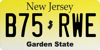 NJ license plate B75RWE