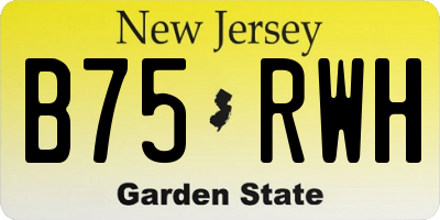 NJ license plate B75RWH