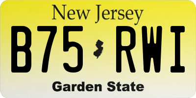 NJ license plate B75RWI