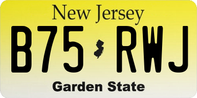 NJ license plate B75RWJ