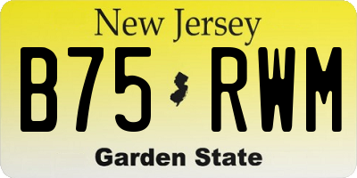 NJ license plate B75RWM