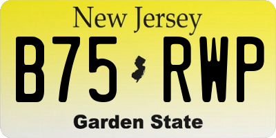 NJ license plate B75RWP