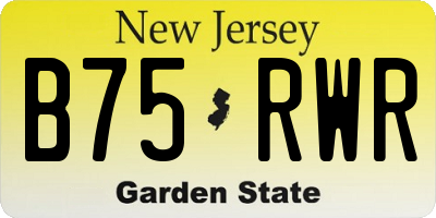 NJ license plate B75RWR