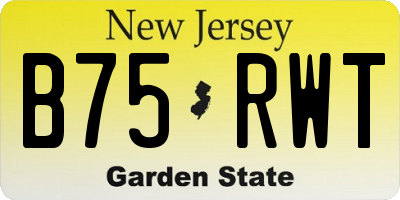 NJ license plate B75RWT