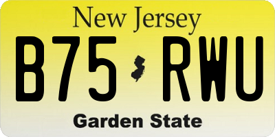 NJ license plate B75RWU
