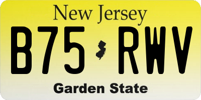 NJ license plate B75RWV