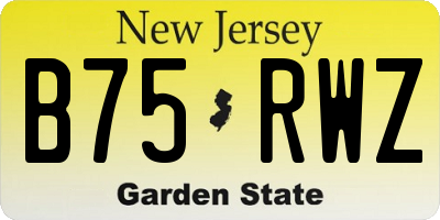 NJ license plate B75RWZ
