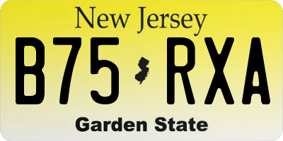 NJ license plate B75RXA