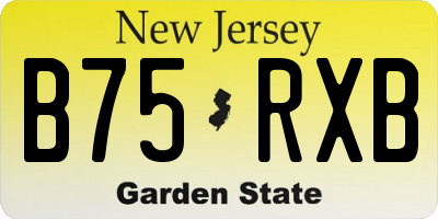 NJ license plate B75RXB