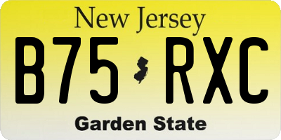 NJ license plate B75RXC