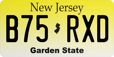 NJ license plate B75RXD