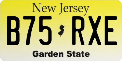 NJ license plate B75RXE