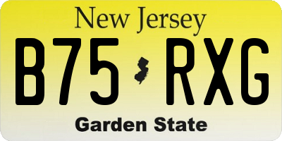 NJ license plate B75RXG