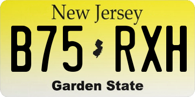 NJ license plate B75RXH