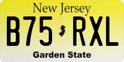 NJ license plate B75RXL