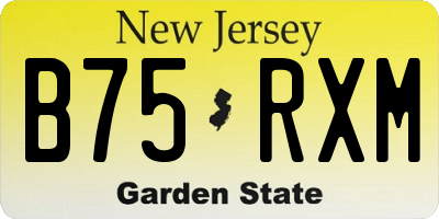 NJ license plate B75RXM