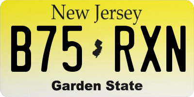 NJ license plate B75RXN