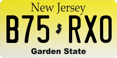 NJ license plate B75RXO