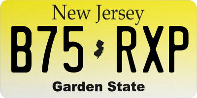 NJ license plate B75RXP