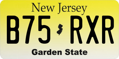 NJ license plate B75RXR