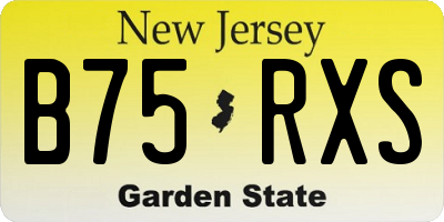 NJ license plate B75RXS