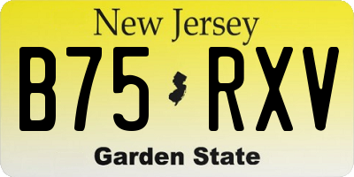 NJ license plate B75RXV