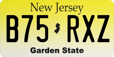 NJ license plate B75RXZ