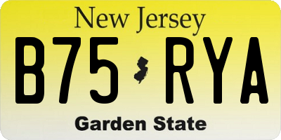 NJ license plate B75RYA