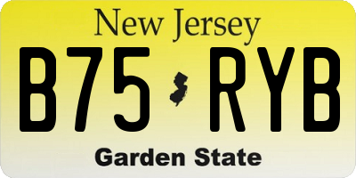 NJ license plate B75RYB