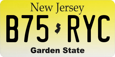 NJ license plate B75RYC