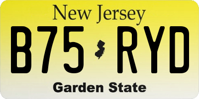 NJ license plate B75RYD