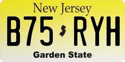NJ license plate B75RYH