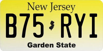 NJ license plate B75RYI