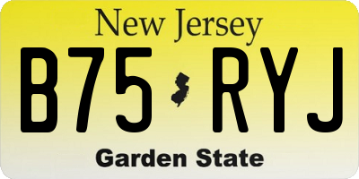 NJ license plate B75RYJ