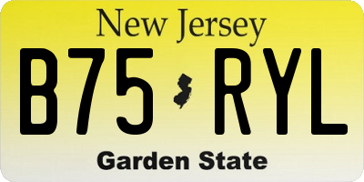 NJ license plate B75RYL