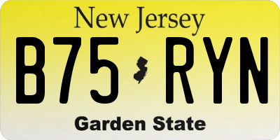 NJ license plate B75RYN