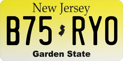 NJ license plate B75RYO