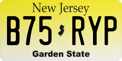 NJ license plate B75RYP