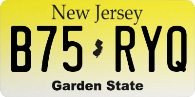 NJ license plate B75RYQ