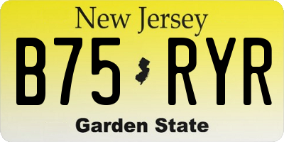NJ license plate B75RYR